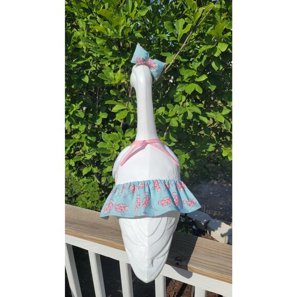 Porch Goose Bikini Wings & Bow Outfit Summer Bathing Suit Beach Floral Flamingos - Picture 6 of 11